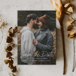 Moderne script Simple Wedding Photo Save The Date