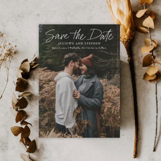 Moderne script Simple Wedding Photo Save The Date