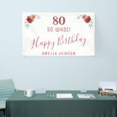 Moderne Script So what 80ste verjaardagsfeest bloe Spandoek (Beurs)