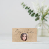 Moderne script sociaal media QR-code Voeg uw foto  Visitekaartje (Staand voorkant)