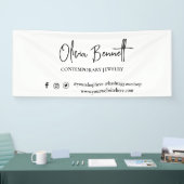 Moderne Script Social Media Marketing Weergave  Spandoek (Beurs)