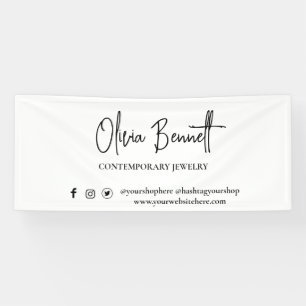 Moderne Script Social Media Marketing Weergave Spandoek