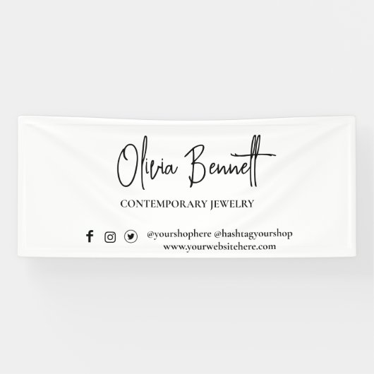 Moderne Script Social Media Marketing Weergave  Spandoek (Horizontaal)