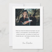 Moderne Script Stijlvolle Afstudeer Dankkaart Kaart (Achterkant)