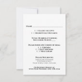 Moderne Script Stof Paars & Pruimenbladeren Bruilo RSVP Kaartje (Achterkant)