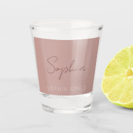 Moderne Script Stof Roze Handgeschreven Meisjesach Shot Glas