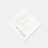 Moderne Script Stof Roze Oh Baby Shower Servet (Hoek)