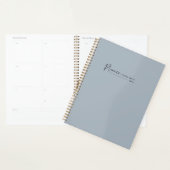 Moderne Script Stofblauw Week- en Maandplanner Planner (Display)