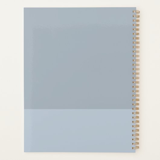 Moderne Script Stofblauw Week- en Maandplanner Planner (Achterkant)