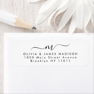 Moderne Script Swash Monogram Koppel Briefpapier Etiket