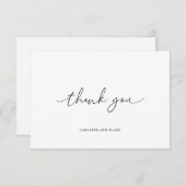 Moderne Script Swashes Black White - Hartelijk dan Bedankkaart (Voorkant / Achterkant)