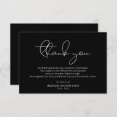 Moderne Script Sympathie Dank u begrafeniskaart Bedankkaart (Voorkant / Achterkant)