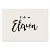 Moderne Script Table 11 Elf Off-White Wedding Kaart (Voorkant)