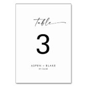 Moderne Script Table Number Kaart (Achterkant)