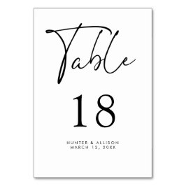 Moderne Script Table Number Kaart