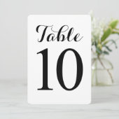 Moderne Script Tafel 10 | Tafelnummerkaart Kaart (Staand voorkant)