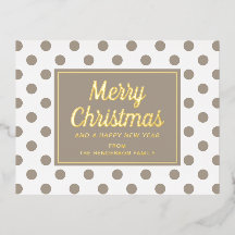 Moderne Script Taupe Prettig Kerstfeest Goud