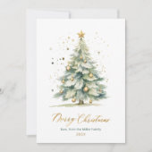 Moderne Script Tree Non Photo Christmas-Kaarten Feestdagenkaart (Voorkant)