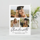 Moderne script Trendy informele afstudeerfoto-coll Kaart (Staand voorkant)