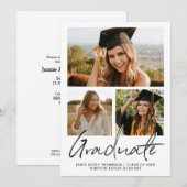 Moderne script Trendy informele afstudeerfoto-coll Kaart (Voorkant / Achterkant)
