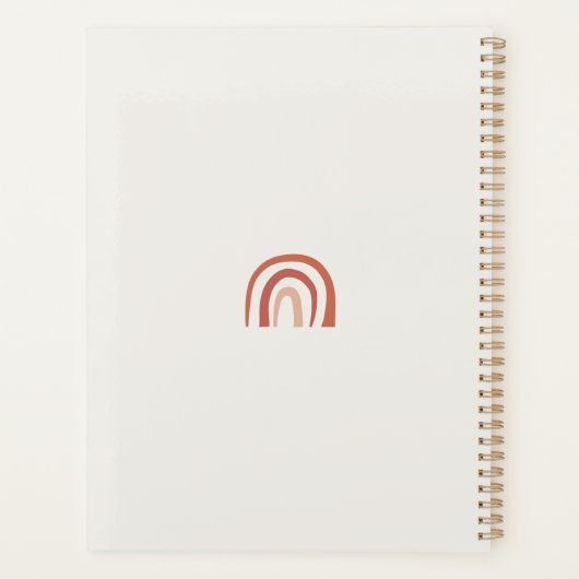 Moderne script trendy Rainbow Foto Planner (Achterkant)
