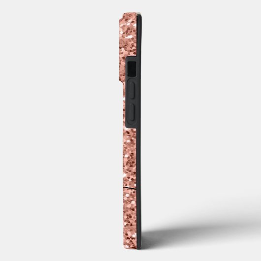 Moderne Script Trendy Roze Gouden Glitter Monogram Case-Mate iPhone Case (Achterkant / Links)