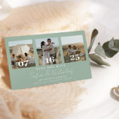 Moderne Script Trouwcollage Saliegroen Save The Date