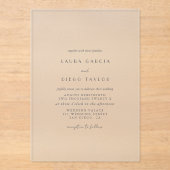 Moderne Script Trouwdag Acryl Uitnodigingen (Voorkant)