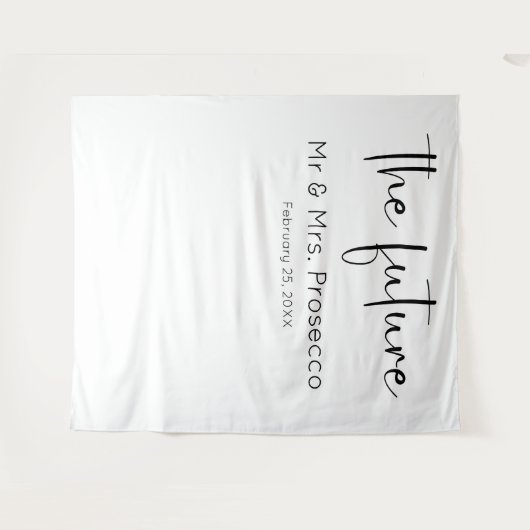 Moderne Script Trouwdouche Achtergrond Wandkleed (Voorkant (horizontaal))