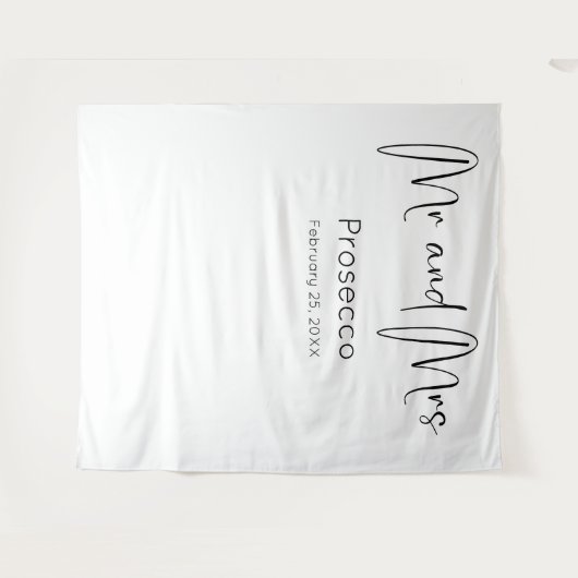 Moderne Script Trouwdouche Achtergrond Wandkleed (Voorkant (horizontaal))