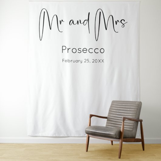 Moderne Script Trouwdouche Achtergrond Wandkleed (In situ)