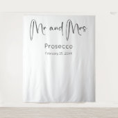 Moderne Script Trouwdouche Achtergrond Wandkleed (Voorkant)