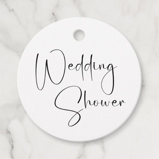 Moderne Script Trouwdouche Bedankjes Labels (Voorkant)