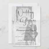 Moderne Script Trouwdouche Foto Kaart (Voorkant)