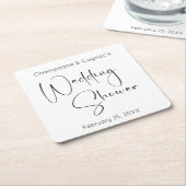 Moderne Script Trouwdouche Kartonnen Onderzetters (Schuin)