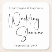 Moderne Script Trouwdouche Kartonnen Onderzetters (Voorkant)