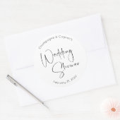 Moderne Script Trouwdouche Ronde Sticker (Envelop)