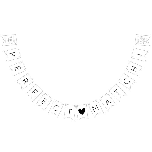 Moderne Script Trouwdouche Vlaggetjes (Alle)