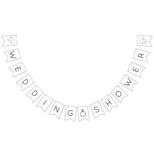 Moderne Script Trouwdouche Vlaggetjes