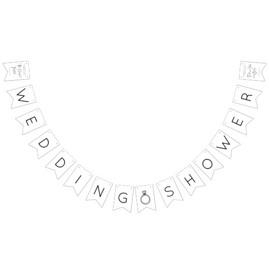 Moderne Script Trouwdouche Vlaggetjes (Alle)