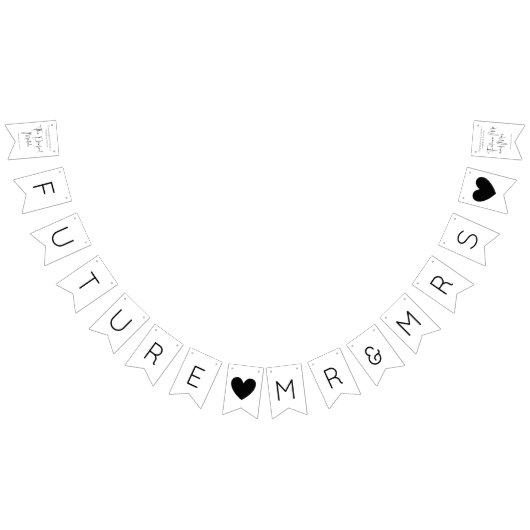 Moderne Script Trouwdouche Vlaggetjes (Alle)