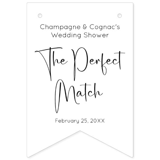 Moderne Script Trouwdouche Vlaggetjes (Eerste vlag)