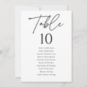 Moderne Script Trouwen Zitting Grafiek Tafelnummer (Voorkant)