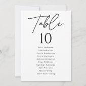 Moderne Script Trouwen Zitting Grafiek Tafelnummer (Achterkant)