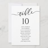 Moderne Script Trouwen Zitting Grafiek Tafelnummer (Achterkant)