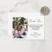 Moderne script trouwfoto Dank u chic Notitiekaartje (Voorkant / Achterkant in situ)