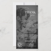 Moderne Script Trouwfoto Dank u kaart QR-code (Voorkant)