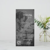 Moderne Script Trouwfoto Dank u kaart QR-code (Staand voorkant)
