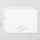 Moderne Script Trouwfoto Flat Dank u kaart (Achterkant)