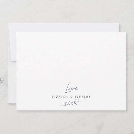 Moderne Script Trouwfoto Flat Dank u kaart (Achterkant)